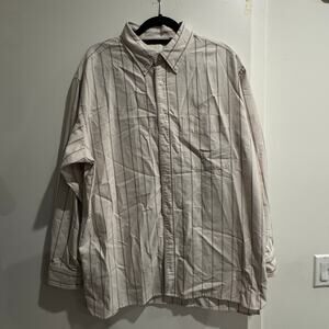 Uniqlo X JW Anderson Beige Striped Long-Sleeve Button Up Shirt Size XL